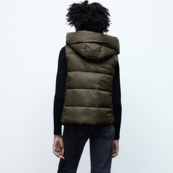 Zara brown hooded padded vest - Picture 3 of 10